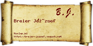 Breier József névjegykártya