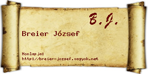 Breier József névjegykártya